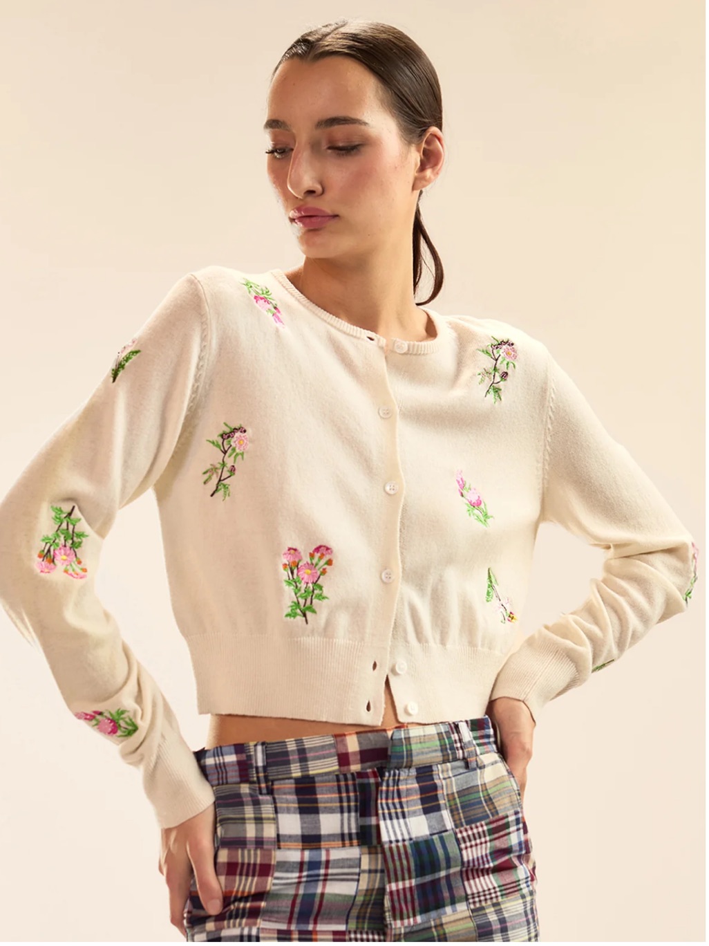 Nwot Cynthia Rowley "Forget Me Not Cardigan Floral Embroidered Sweater Medium